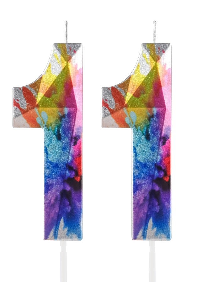 Hongplus Colorful Graffiti Number 11 Candle,Happy 11 Birthday Candles for Cake,Colorful Cake Topper for Boys Girls Sweet 11 Birthday Party Decorations - Image 1